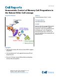 Cover page: Homeostatic Control of Memory Cell Progenitors in the Natural Killer Cell Lineage