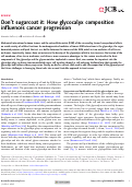 Cover page: Don’t sugarcoat it: How glycocalyx composition influences cancer progression