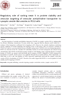 Cover page: Regulatory role of sorting nexin 5 in protein stability and vesicular targeting of vesicular acetylcholine transporter to synaptic vesicle-like vesicles in PC12 cells