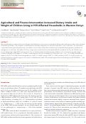 Cover page: Agricultural and Finance Intervention Increased Dietary Intake and Weight of Children Living in HIV-Affected Households in Western Kenya