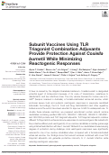 Cover page: Subunit Vaccines Using TLR Triagonist Combination Adjuvants Provide Protection Against Coxiella burnetii While Minimizing Reactogenic Responses