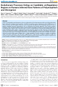 Cover page: Evolutionary Processes Acting on Candidate cis-Regulatory Regions in Humans Inferred from Patterns of Polymorphism and Divergence