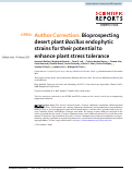 Cover page: Author Correction: Bioprospecting desert plant Bacillus endophytic strains for their potential to enhance plant stress tolerance