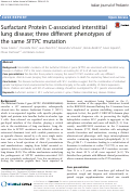 Cover page: Surfactant Protein C-associated interstitial lung disease; three different phenotypes of the same SFTPC mutation