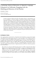 Cover page: Localizing Archival Memories of Spanish Language Education in California, Engaging with the Multilingual Histories of the Present