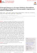 Cover page: Prolonged Exposure to β-Lactam Antibiotics Reestablishes Susceptibility of Daptomycin-Nonsusceptible Staphylococcus aureus to Daptomycin.