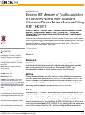 Cover page: Dynamic PET Measures of Tau Accumulation in Cognitively Normal Older Adults and Alzheimer’s Disease Patients Measured Using [18F] THK-5351