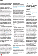 Cover page: Influence of prior information on pain involves biased perceptual decision-making.