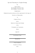 Cover page: Spectral Clustering for Complex Settings