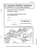 Cover page: USER'S GUIDE FOR THE ENGNOTE DATABASE SYSTEM FOR LBL ENGINEERING NOTES