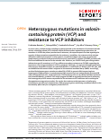 Cover page: Heterozygous mutations in valosin-containing protein (VCP) and resistance to VCP inhibitors