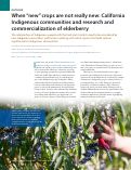 Cover page: When “new” crops are not really new: California Indigenous communities and research and commercialization of elderberry