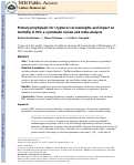 Cover page: Primary prophylaxis for cryptococcal meningitis and impact on mortality in HIV: a systematic review and meta-analysis