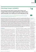 Cover page: Determining thresholds for spatial urban design and transport features that support walking to create healthy and sustainable cities: findings from the IPEN Adult study