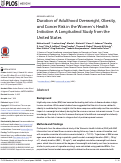 Cover page: Duration of Adulthood Overweight, Obesity, and Cancer Risk in the Women’s Health Initiative: A Longitudinal Study from the United States