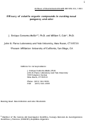 Cover page: Efficacy of Volatile Organic Compounds in Evoking Nasal Pungency and Odor