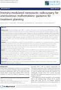 Cover page: Intensity-modulated stereotactic radiosurgery for arteriovenous malformations: guidance for treatment planning