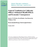 Cover page: Natural Ventilation in California Offices: Estimated Health Effects and Economic Consequences