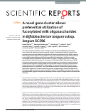 Cover page: A novel gene cluster allows preferential utilization of fucosylated milk oligosaccharides in Bifidobacterium longum subsp. longum SC596