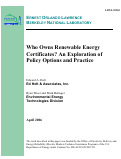 Cover page: Who Owns Renewable Energy Certificates? An Exploration of Policy Options and Practice