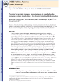 Cover page: Role of Protein Tyrosine Phosphatases in Regulating the Immune System