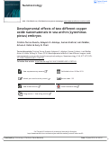Cover page: Developmental effects of two different copper oxide nanomaterials in sea urchin (Lytechinus pictus) embryos