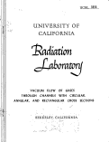 Cover page: VACUUM FLOW OF GASES THROUGH CHANNELS WITH CIRCULAR, ANNULAR, AND RECTANGULAR CROSS SECTIONS