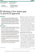 Cover page: Evaluating a low anion gap: A practical approach