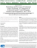 Cover page: Promotion and Provision of Colorectal Cancer Screening: A Comparison of Colorectal Cancer Control Program Grantees and Nongrantees, 2011–2012