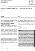 Cover page: Immune Intervention for Type 1 Diabetes, 2012–2013