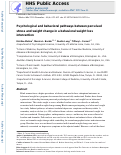 Cover page: Psychological and behavioral pathways between perceived stress and weight change in a behavioral weight loss intervention.