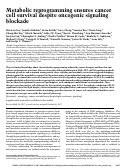 Cover page: Metabolic reprogramming ensures cancer cell survival despite oncogenic signaling blockade