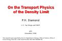 Cover page: On the Transport Physics of the Density Limit