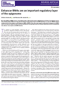 Cover page: Enhancer RNAs are an important regulatory layer of the epigenome