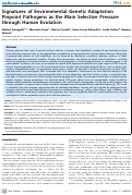 Cover page: Signatures of Environmental Genetic Adaptation Pinpoint Pathogens as the Main Selective Pressure through Human Evolution