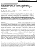 Cover page: Leveraging ancestry to improve causal variant identification in exome sequencing for monogenic disorders