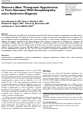 Cover page: Outcome After Therapeutic Hypothermia in Term Neonates With Encephalopathy and a Syndromic Diagnosis