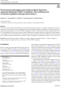 Cover page: Perceived parental support and college students' depressive symptoms during the COVID-19 pandemic: The mediating roles of emotion regulation strategies and resilience.