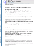 Cover page: Taking Stock of Tobacco Control Program and Policy Science and Impact in the United States.