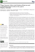 Cover page: Copper Exposure Affects Anti-Predatory Behaviour and Acetylcholinesterase Levels in Culex pipiens (Diptera, Culicidae)