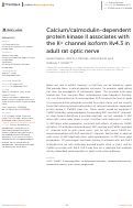 Cover page: Calcium/calmodulin-dependent protein kinase II associates with the K+ channel isoform Kv4.3 in adult rat optic nerve