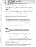Cover page: Genomic sequencing and precision medicine in head and neck cancers