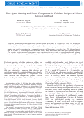 Cover page: Time Spent Gaming and Social Competence in Children: Reciprocal Effects Across Childhood