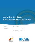 Cover page of Acoustical Case Study: AIASF Headquarters Lecture Hall