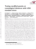 Cover page: Testing modified gravity at cosmological distances with LISA standard sirens