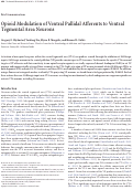 Cover page: Opioid modulation of ventral pallidal afferents to ventral tegmental area neurons.