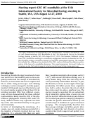 Cover page: Meeting report: GSC M5 roundtable at the 13th International Society for Microbial Ecology meeting in Seattle, WA, USA August 22-27, 2010.