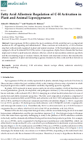 Cover page: Fatty Acid Allosteric Regulation of C-H Activation in Plant and Animal Lipoxygenases