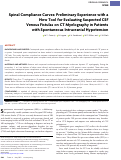 Cover page: Spinal Compliance Curves: Preliminary Experience with a New Tool for Evaluating Suspected CSF Venous Fistulas on CT Myelography in Patients with Spontaneous Intracranial Hypotension