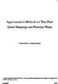 Cover page: Approximation Methods for Thin Plate Spline Mappings and Principal
Warps